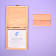 Load image into Gallery viewer, Boys teenagers and tweens quote card box open, all cards on timber stand on display.