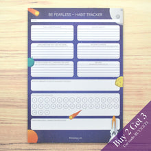 Load image into Gallery viewer, Be fearless habit tracker for boys over 8