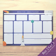 Load image into Gallery viewer,  Bring it on weekly planner for boys under 8