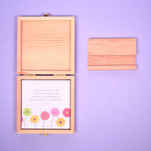 Load image into Gallery viewer, Girls over eight quote cards in box on display with stand out