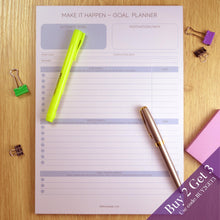 Load image into Gallery viewer, Blue Planning pad on display with buy 2 get  3 offer