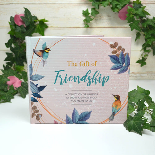 The gift of friendship surrounded by ivy and flowers