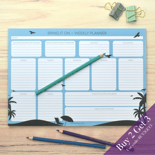 Bring it on weekly planner for boys over 8