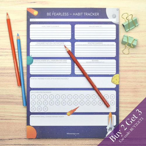 Be fearless habit tracker for boys over 8