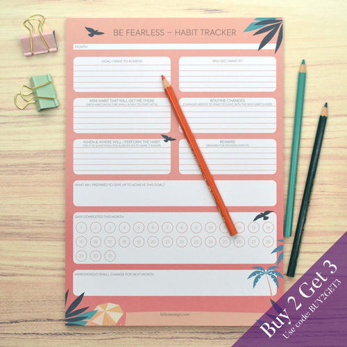 Be fearless habit tracker for girls under 8